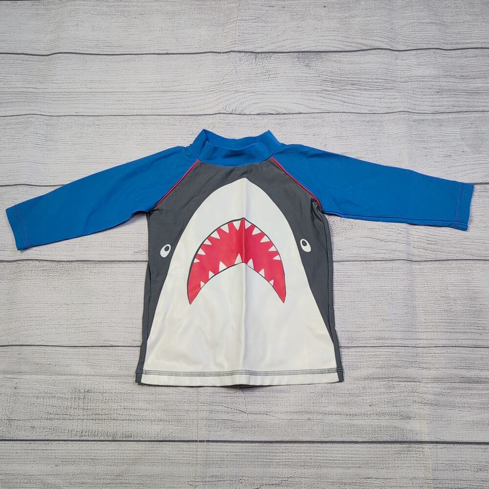 2/3 Mini Boden Long Sleeve Shark Rash Guard